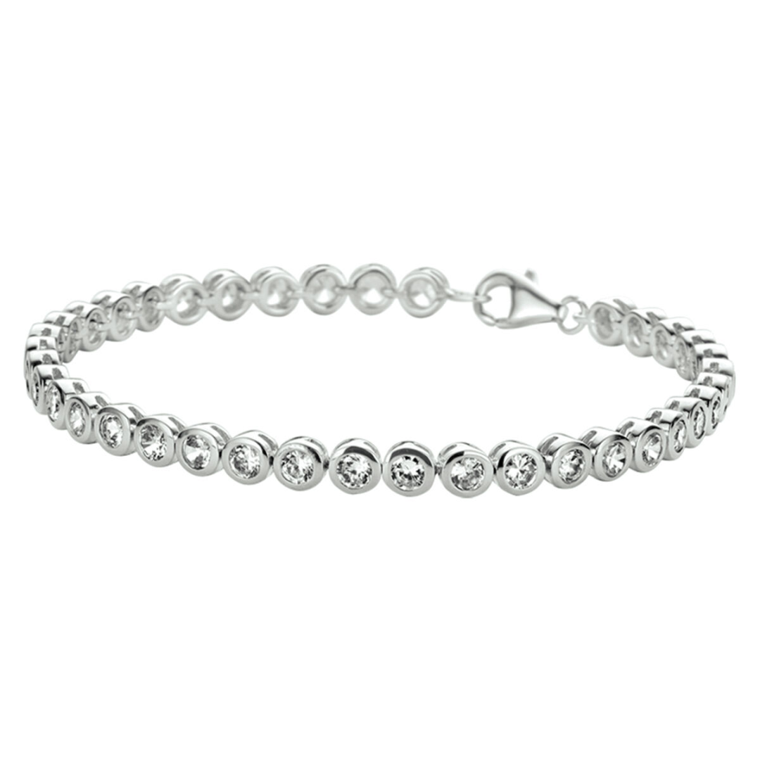 House of SIS  | Gerhodineerd zilveren tennisarmband met zirkonia