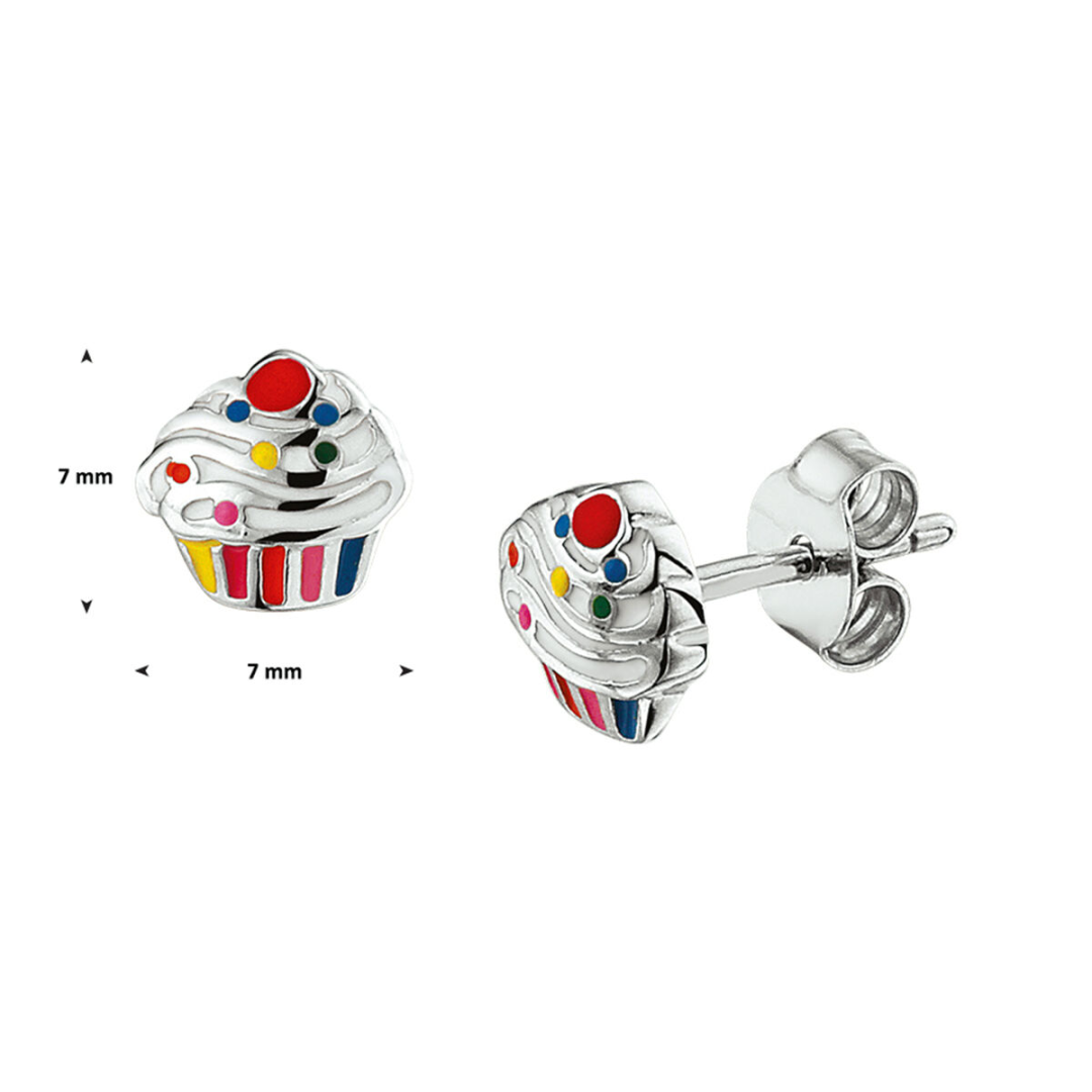 House of SIS | oorknoppen cupcake zilver gerhodineerd