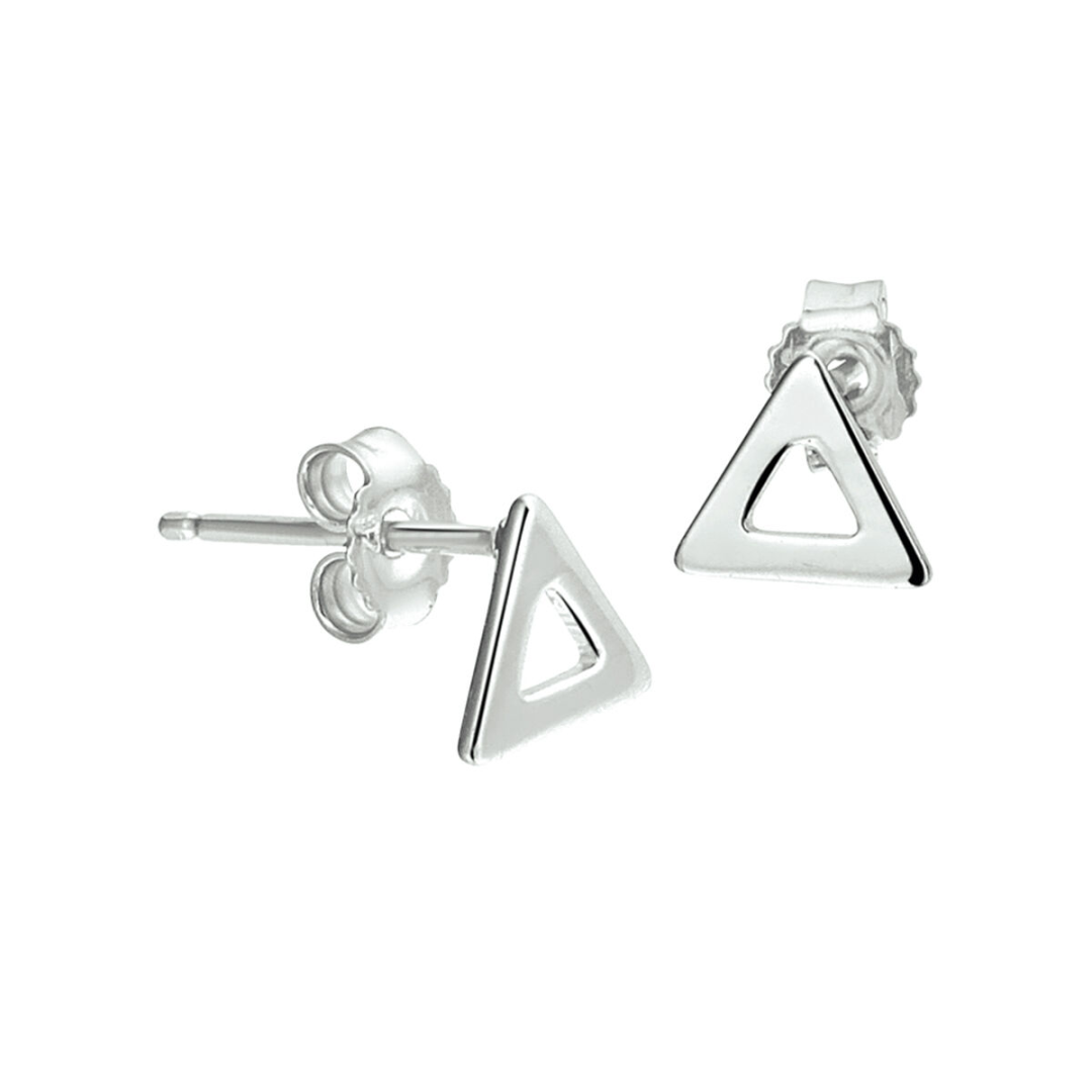 House of SIS | oorknoppen driehoek zilver gerhodineerd