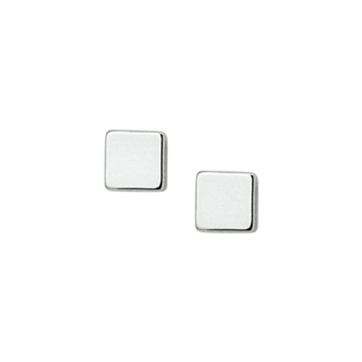 House of SIS | oorknoppen vierkant zilver gerhodineerd
