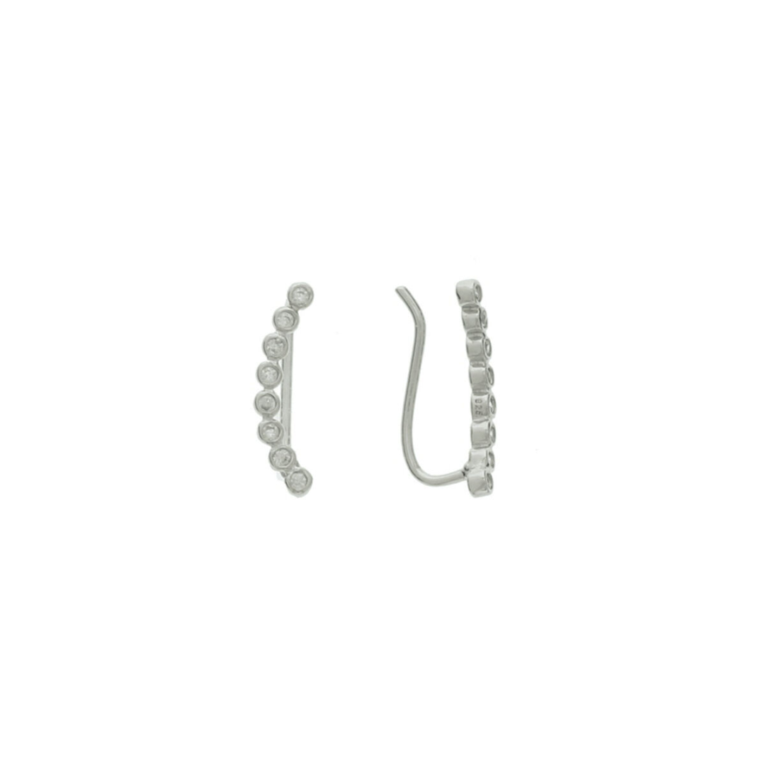 House of SIS | oorschuiven zirkonia zilver gerhodineerd