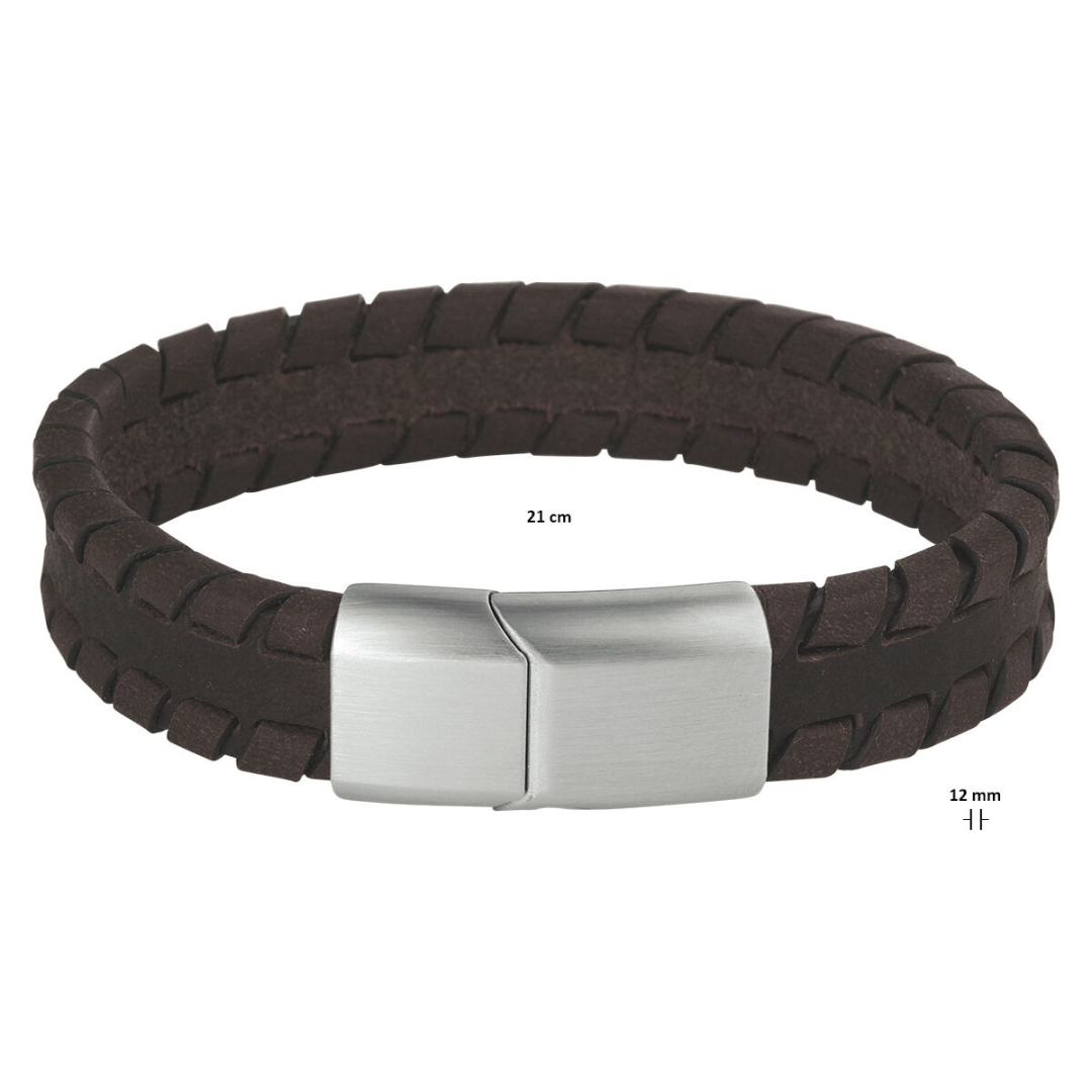 House of SIS  | Staal en leer armband dames-heren