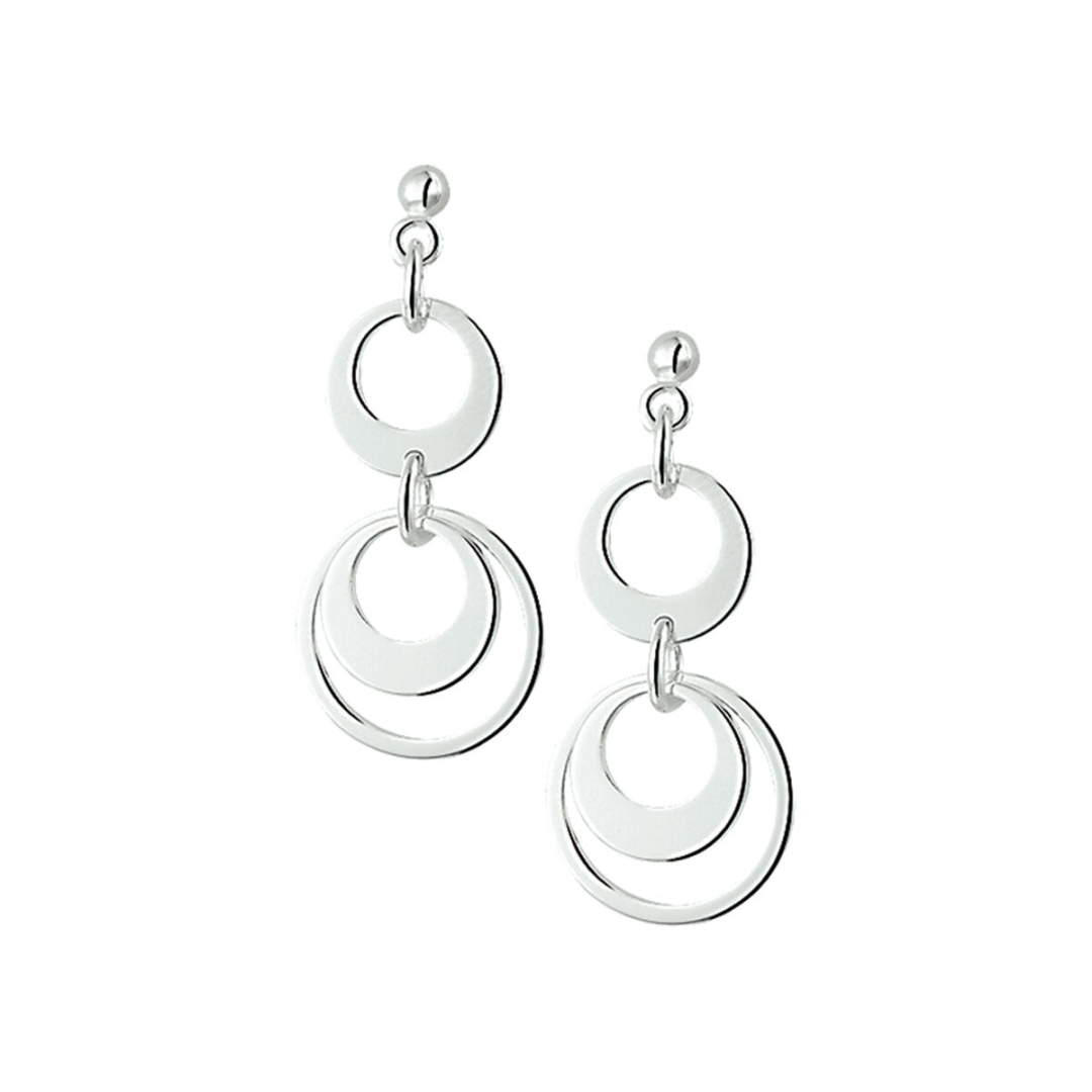 House of SIS | Zilveren oorhangers met een poli afwerking