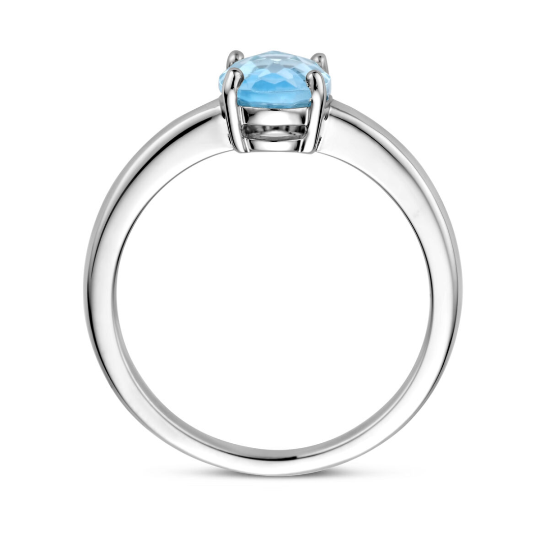 House of SIS | Zilveren ring met blauw topaas