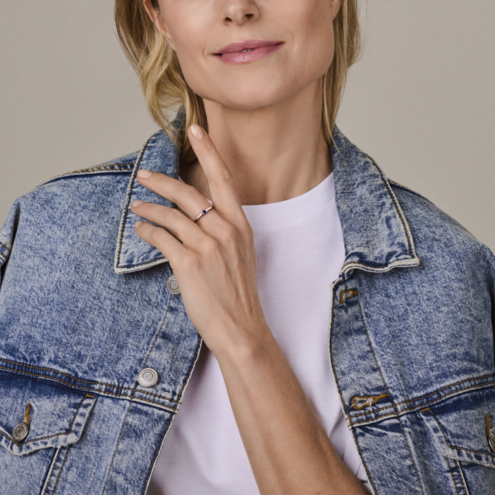 House of SIS | Zilveren ring met geboortesteen september saffier