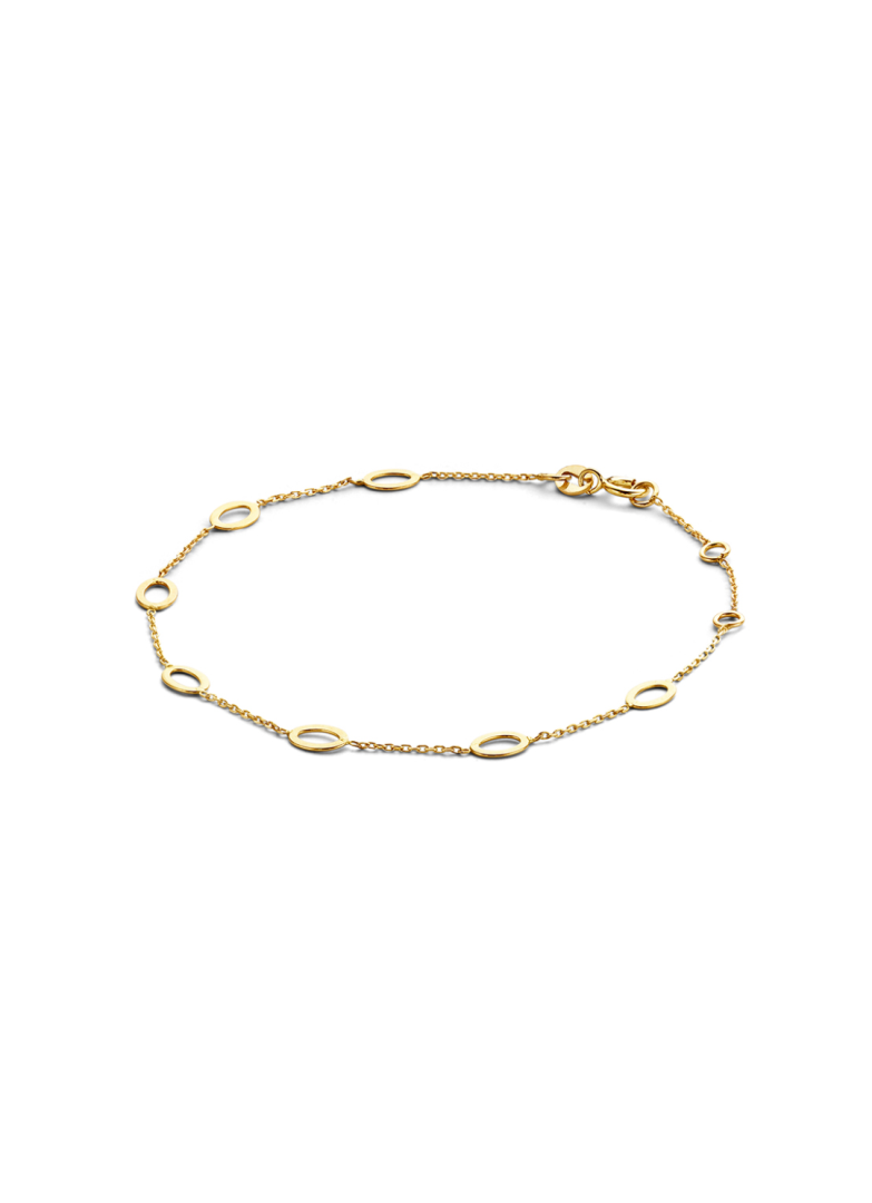 Jackie Gold | 14 karaat geelgouden armband met 7 ovaal elementen | Bahia Oval