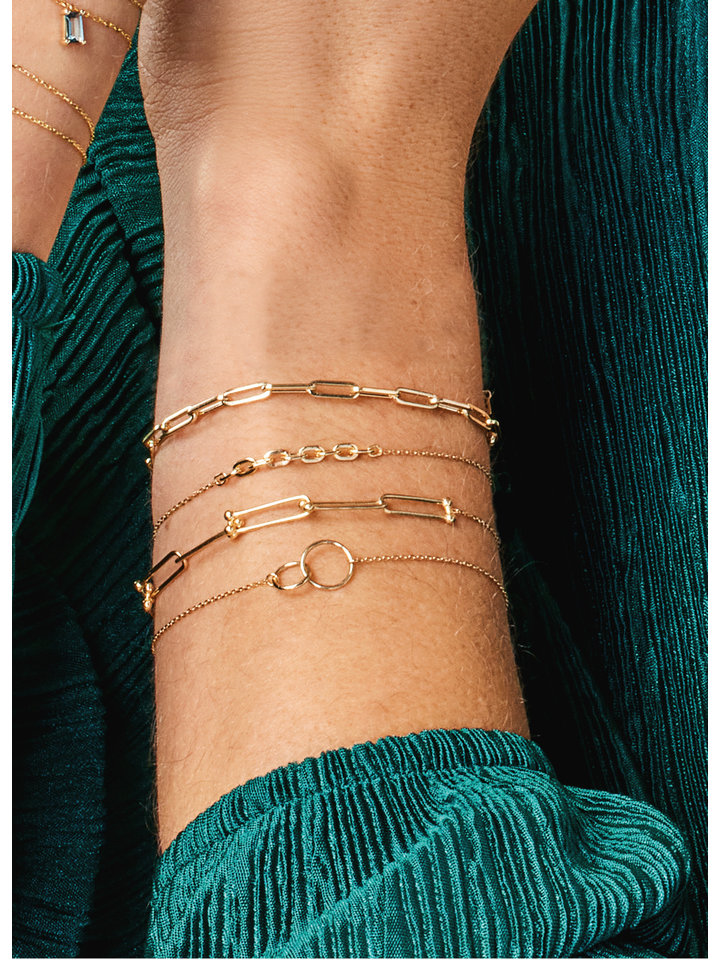 Jackie Gold | 14 karaat geelgouden armband met stukje grotere schakel | Positano