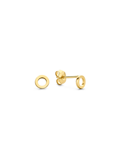 Jackie Gold | 14 karaat geelgouden cirkelvormige oorstekers | Circle Silhouette Studs