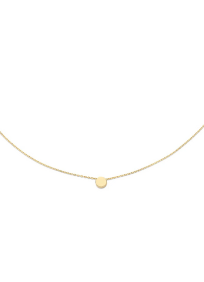 Jackie Gold | 14 karaat geelgouden collier | Cirkelplaatje