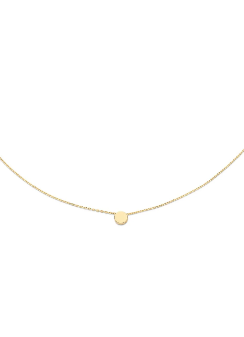 Jackie Gold | 14 karaat geelgouden collier | Cirkelplaatje