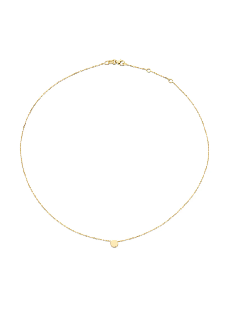 Jackie Gold | 14 karaat geelgouden collier | Cirkelplaatje