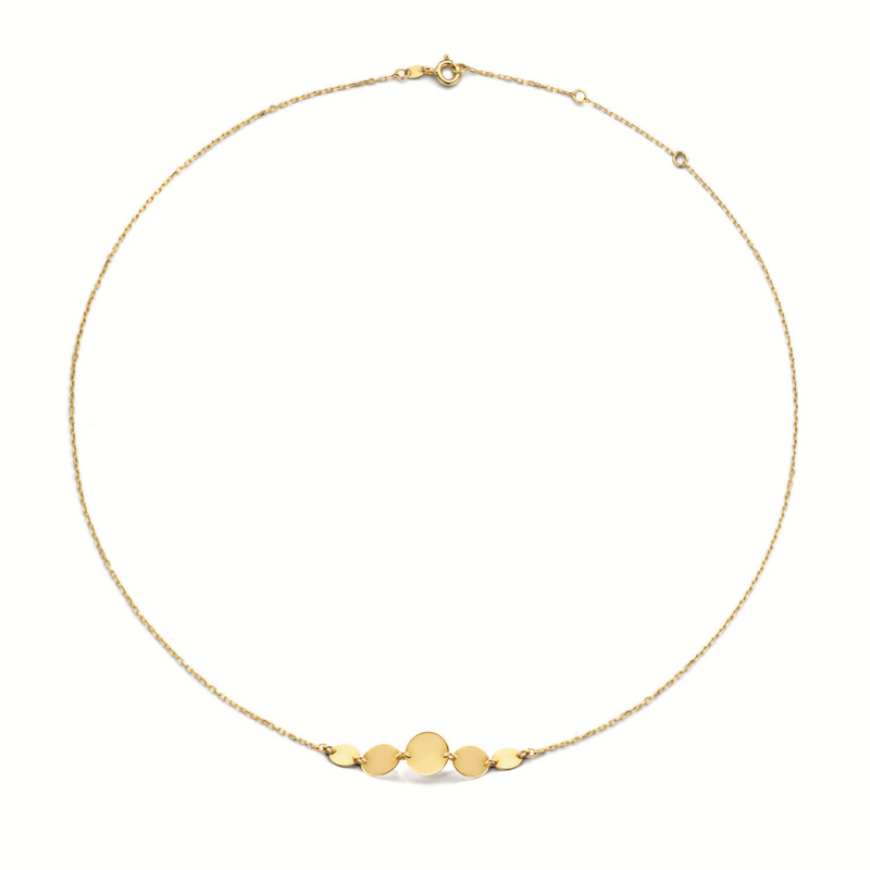 Jackie Gold | 14 karaat geelgouden collier | Fez Disc