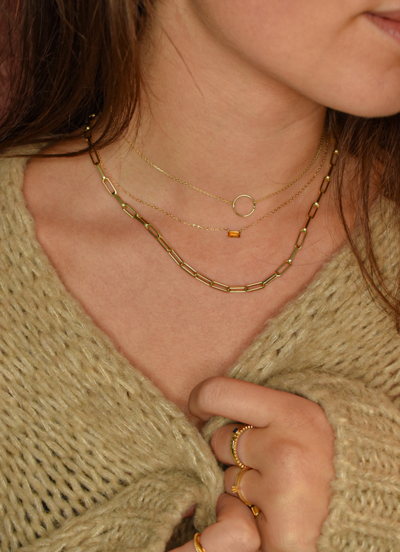 Jackie Gold | 14 karaat geelgouden collier met schakels | Box link
