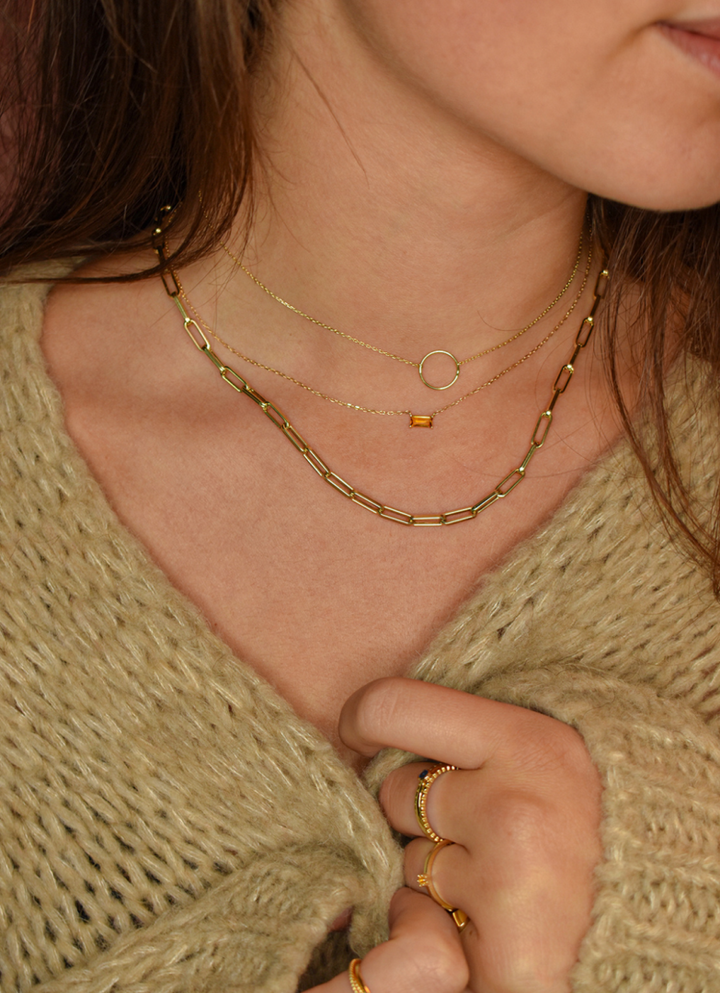 Jackie Gold | 14 karaat geelgouden collier met schakels | Box link