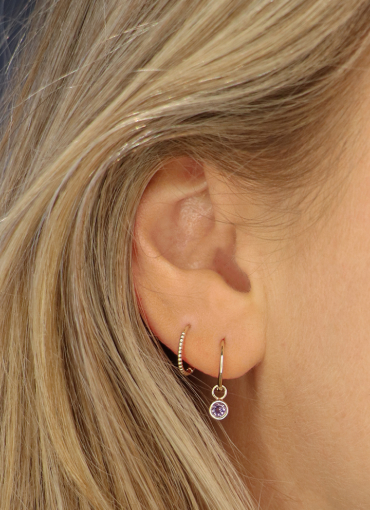 Jackie Gold | 14 karaat geelgouden creolen met balletjes | Dots Hoops