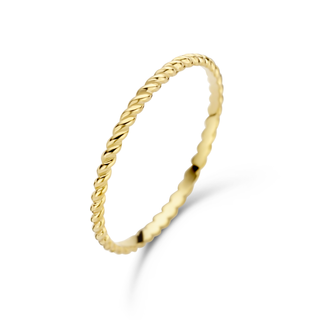 Jackie Gold | 14 karaat geelgouden gedraaide ring | Twist