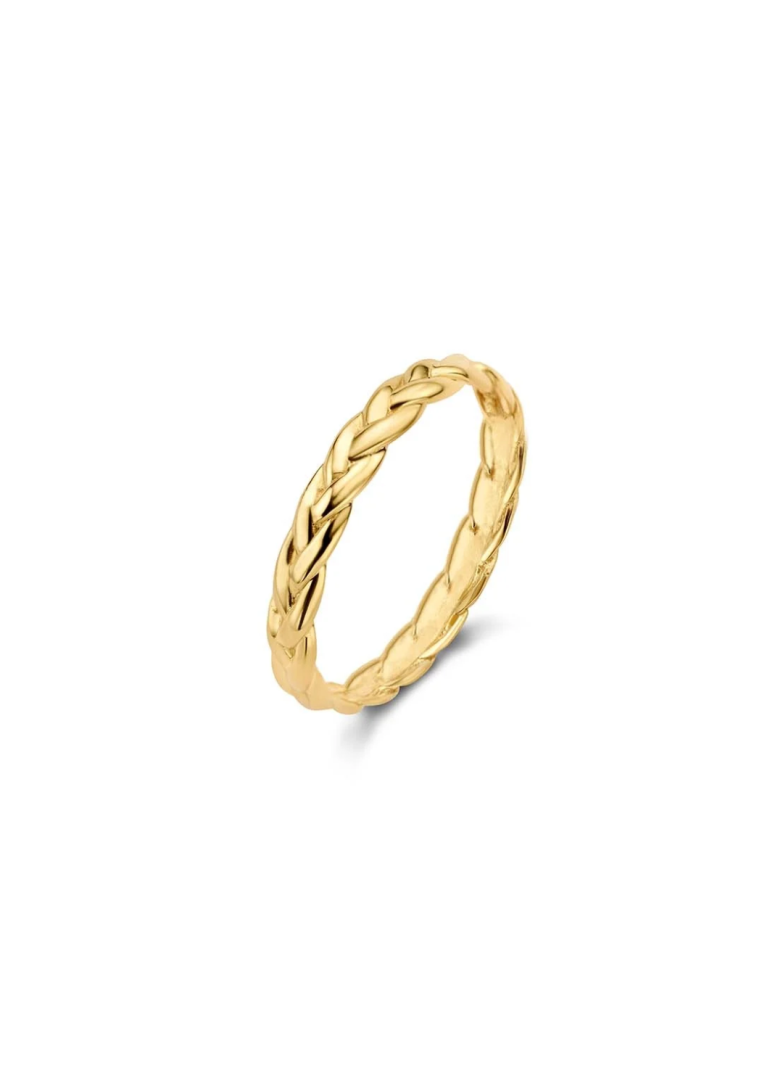 Jackie Gold | 14 karaat geelgouden gevlochten ring | Petit Sablon