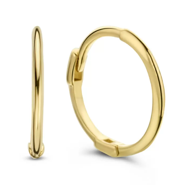 Jackie Gold | 14 karaat geelgouden gladde glanzende creolen | Hoops