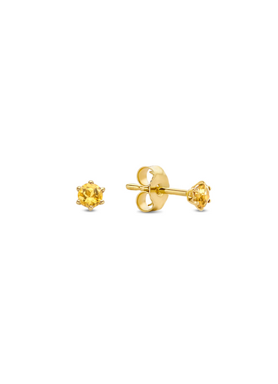 Jackie Gold | 14 karaat geelgouden oorstekers met citrien | Citrine studs