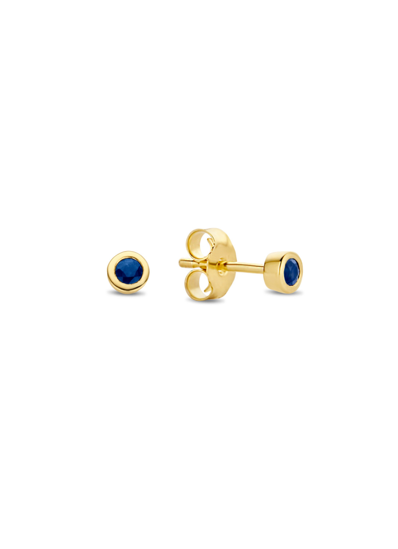 Jackie Gold | 14 karaat geelgouden oorstekers met saffier | Sapphire Studs