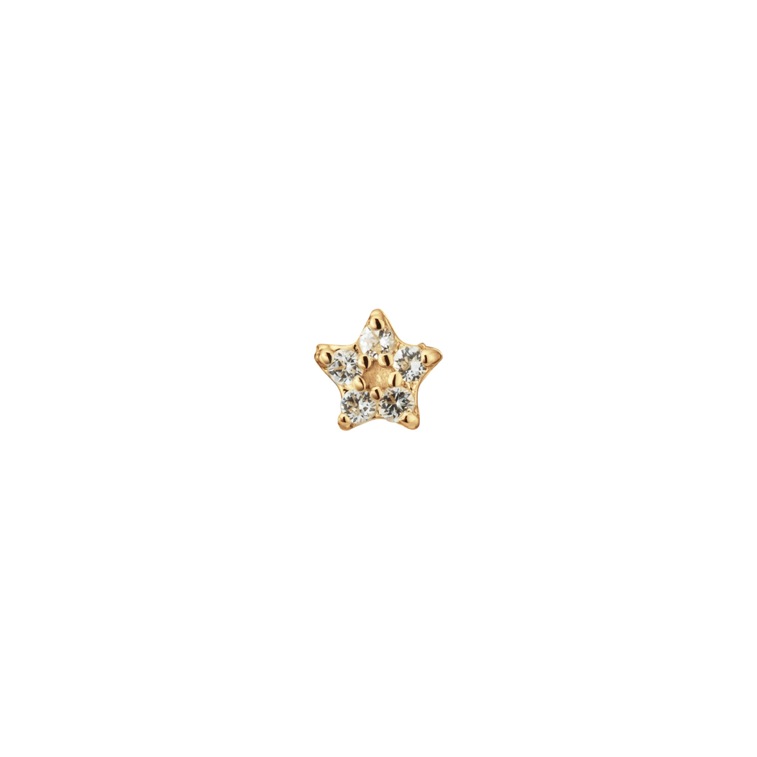 Jackie Gold | 14 karaat geelgouden piercing | STAR WHITE TOPAZ PIERCING