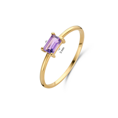 Jackie Gold | 14 karaat geelgouden ring met amethist | Medina Amethyst