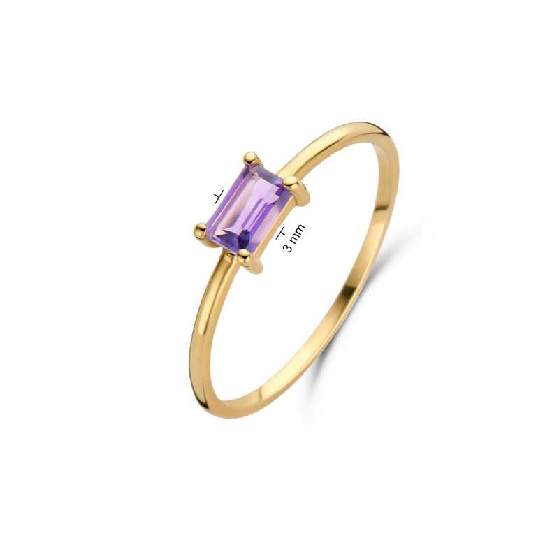 Jackie Gold | 14 karaat geelgouden ring met amethist | Medina Amethyst