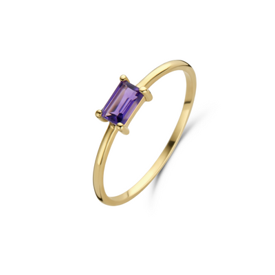 Jackie Gold | 14 karaat geelgouden ring met amethist | Medina Amethyst