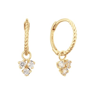 Jackie Gold | Triangle white Tpaz Hoops