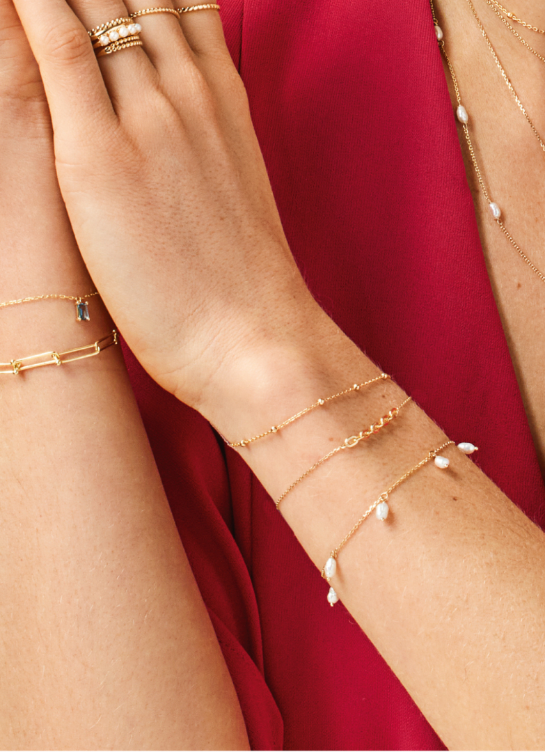 Jakcie Gold | 14 karaat geelgouden armband met parels | Pearls of Amalfi