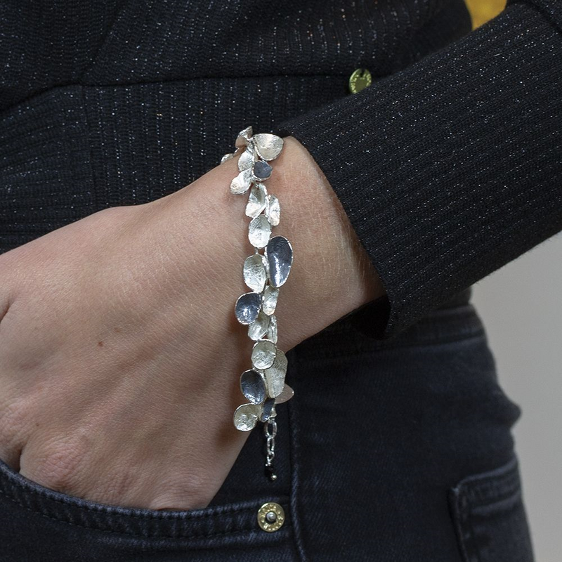 Jeh Jewels | Armband zilveren geoxideerd organische vormen