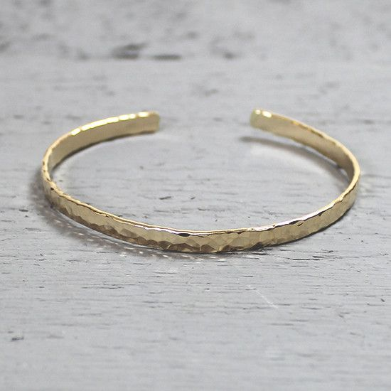 Jeh Jewels | Armband zilveren goldfilled klemarmband hamerslag structuur