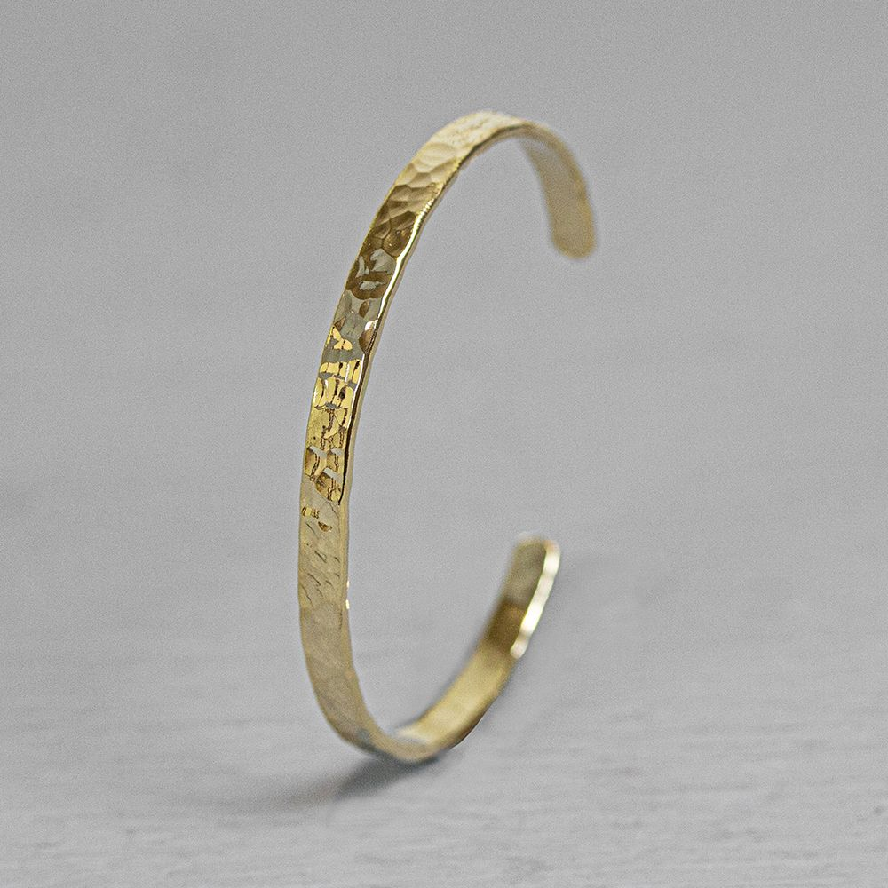 Jeh Jewels | Armband zilveren goldfilled klemarmband hamerslag structuur