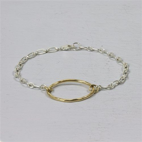 Jeh Jewels | Armband zilveren schakels goldfilled ovaal flexibel