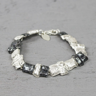 Jeh Jewels | Armband zilveren vierkant geoxideerd