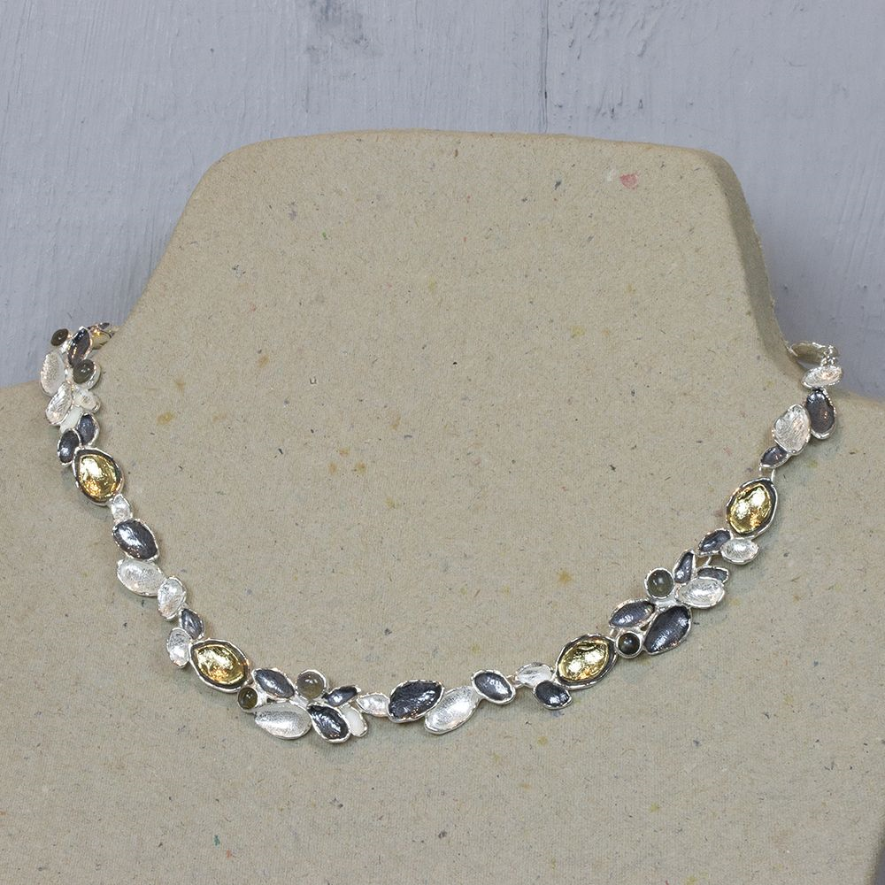 Jeh Jewels | Collier blaadjes met Labradotiet