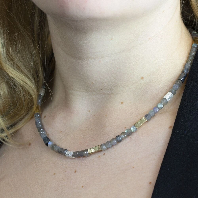 Jeh Jewels | Collier edelsteen met labradoriet facet