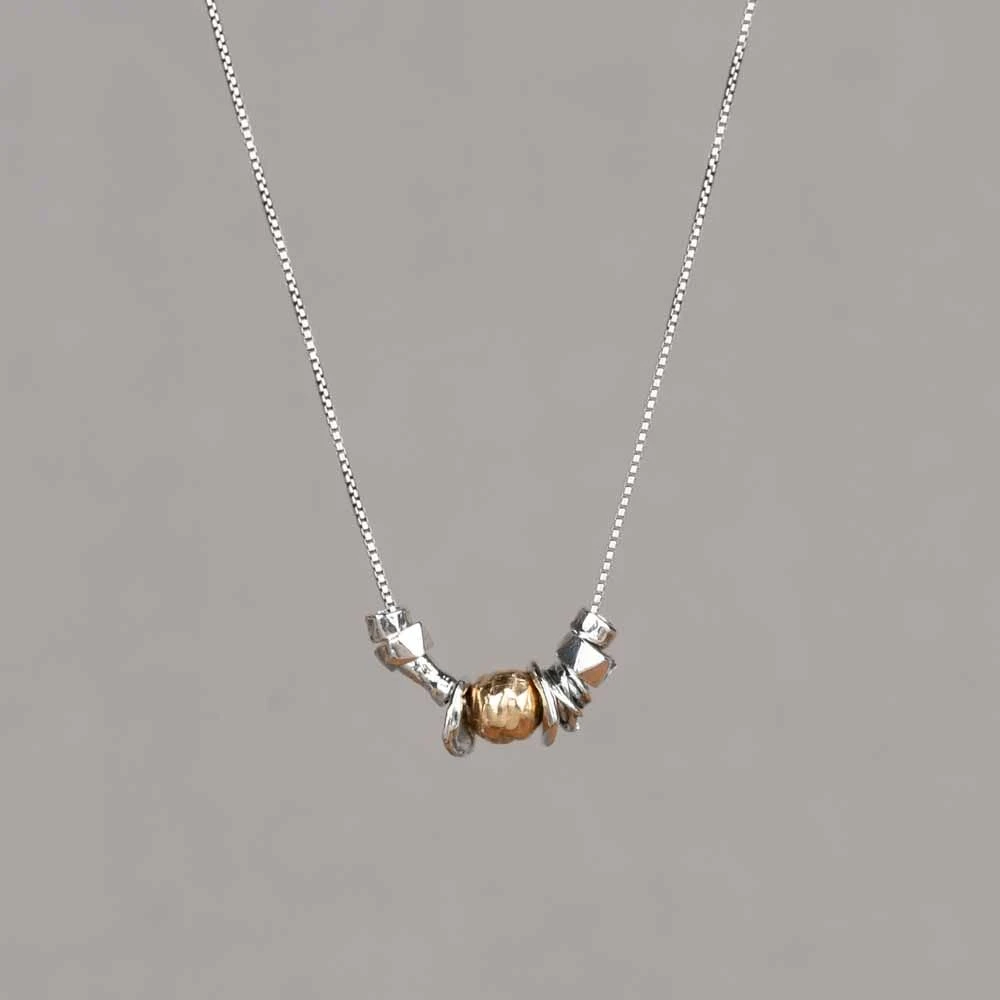 Jeh Jewels | Collier fijn zilver oxy + Goldfilled