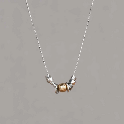 Jeh Jewels | Collier fijn zilver oxy + Goldfilled