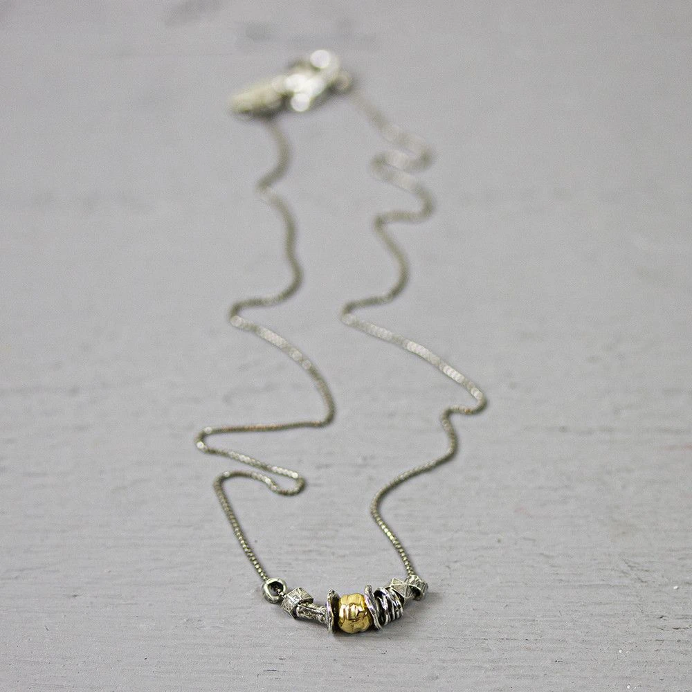 Jeh Jewels | Collier fijn zilver oxy + Goldfilled