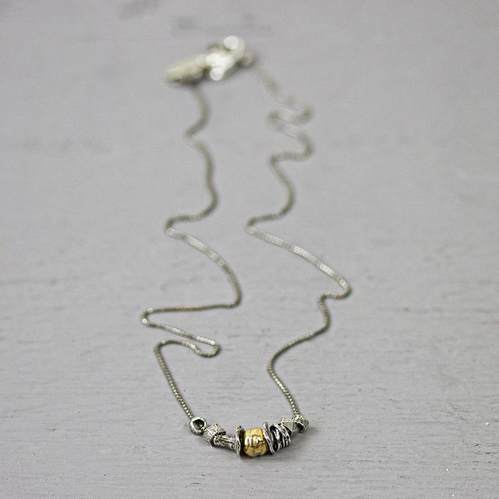 Jeh Jewels | Collier fijn zilver oxy + Goldfilled