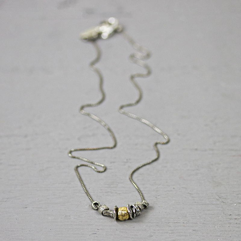 Jeh Jewels | Collier fijn zilver oxy + Goldfilled