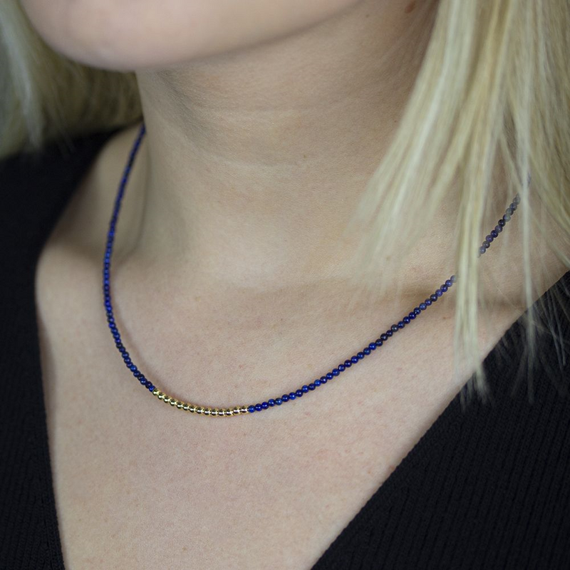 Jeh Jewels | Collier lapis 2,5mm rond + Goldfilled