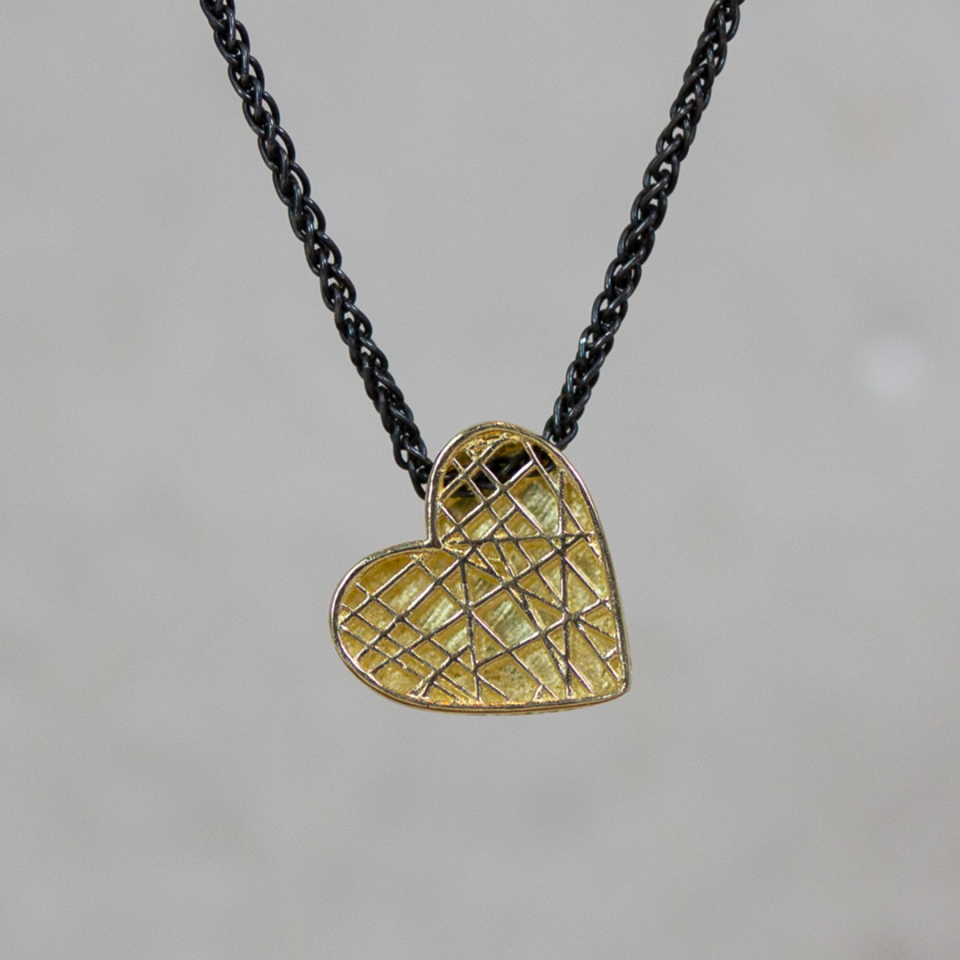 Jeh Jewels | Collier zilv. oxy + hart 3D twee kanten