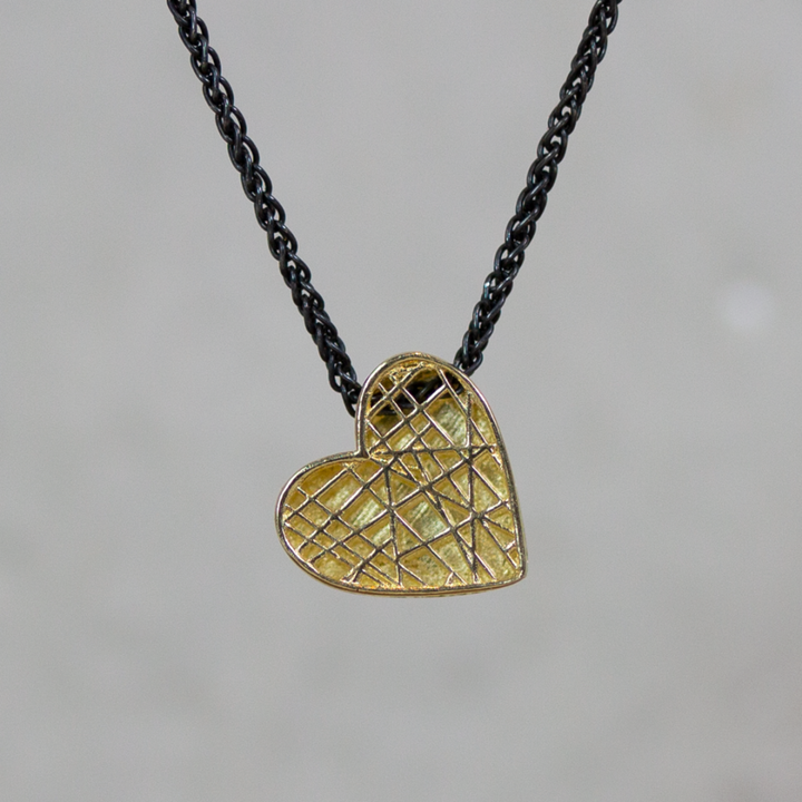 Jeh Jewels | Collier zilv. oxy + hart 3D twee kanten