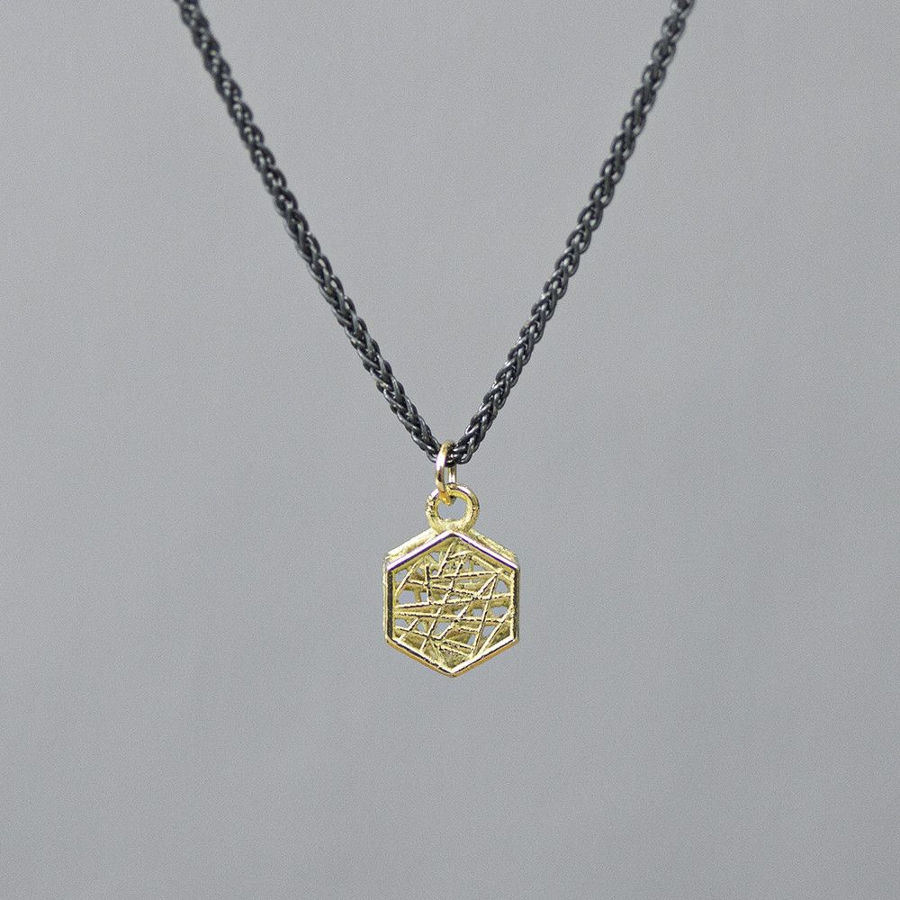 Jeh Jewels | Collier zilver oxy + 3D hanger G14K hexagon