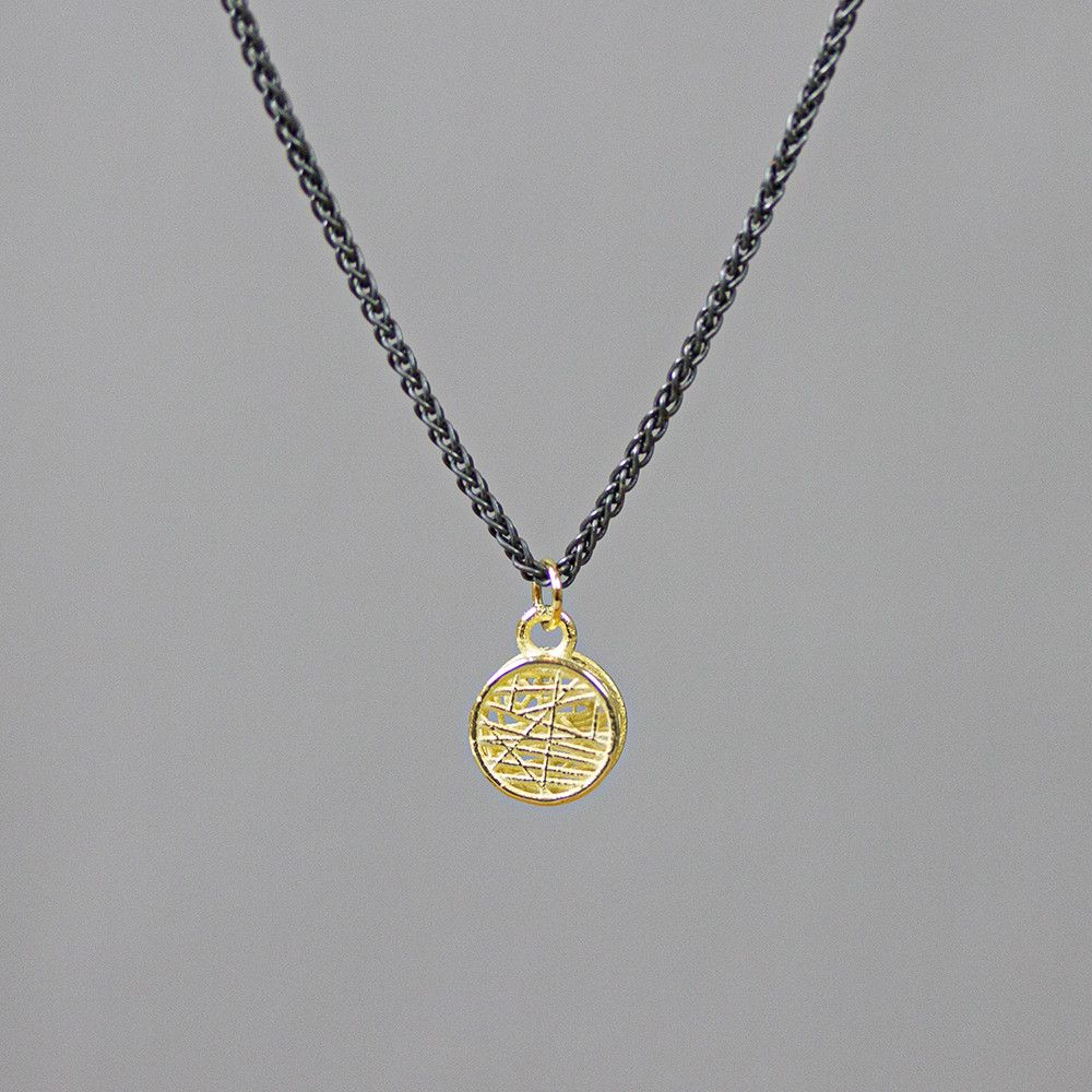 Jeh Jewels | Collier zilver oxy + 3D hanger G14K rond