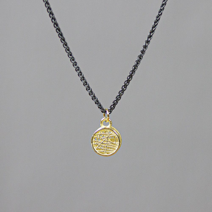 Jeh Jewels | Collier zilver oxy + 3D hanger G14K rond