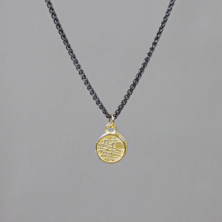 Jeh Jewels | Collier zilver oxy + 3D hanger G14K rond