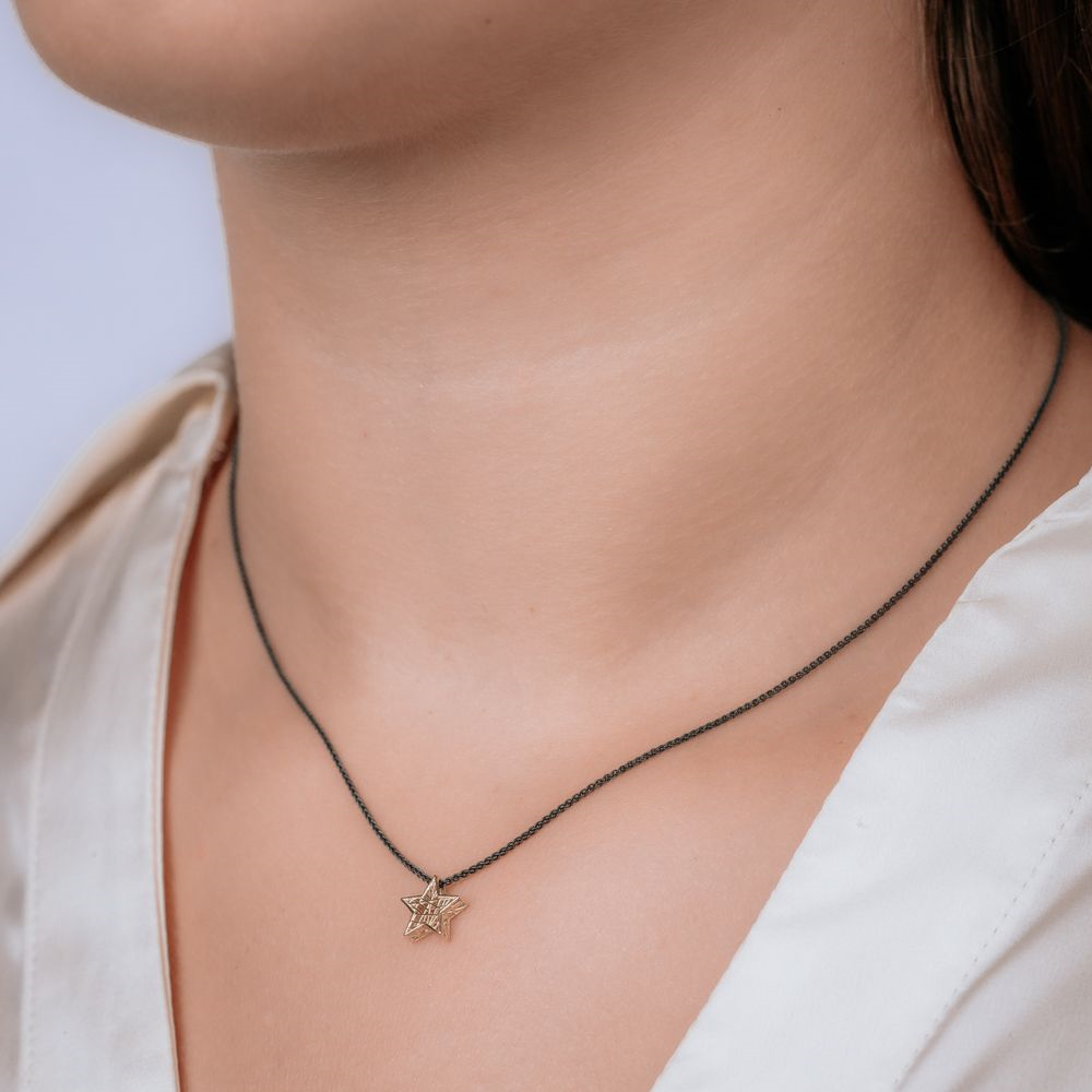 Jeh Jewels | Collier zilver oxy + 3D hanger G14K ster